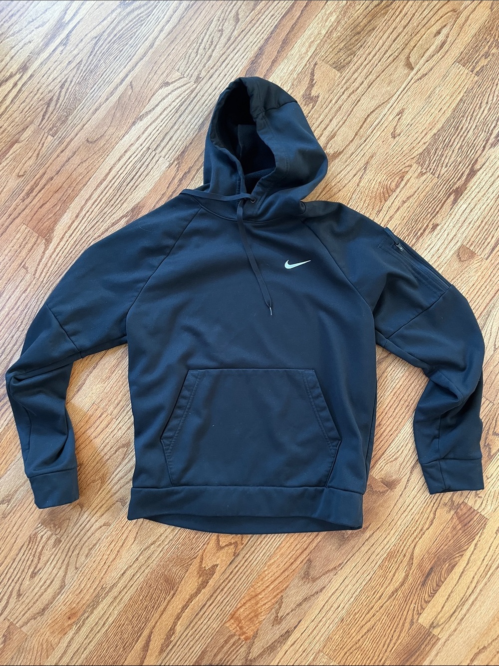 Nike Black Hoodie with White Swoosh Logo